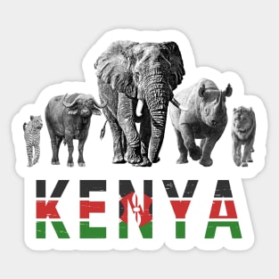 Kenya Wildlife Big Five for Kenya Safari Fans Sticker